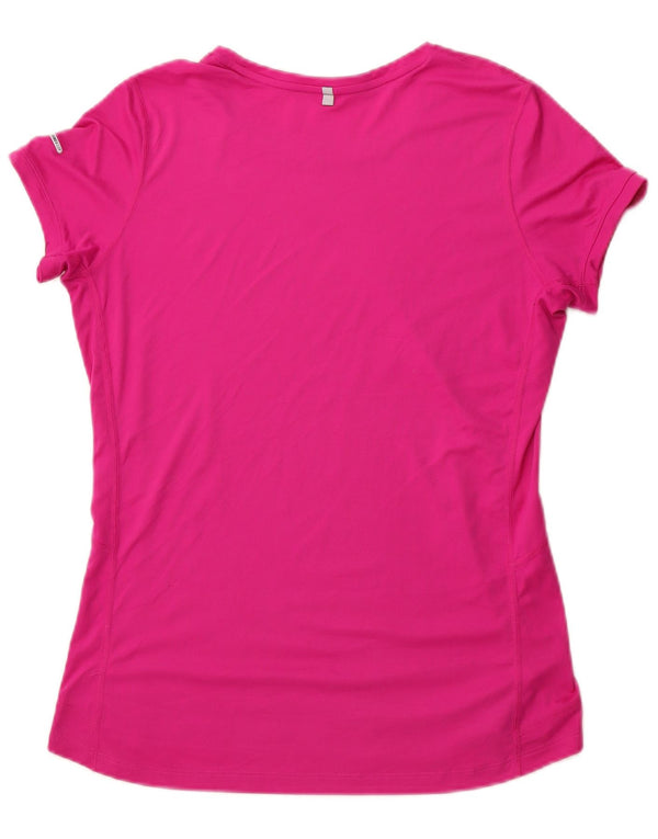 Nike Damen Dri Fit T-Shirt Top UK 14 Large Pink
