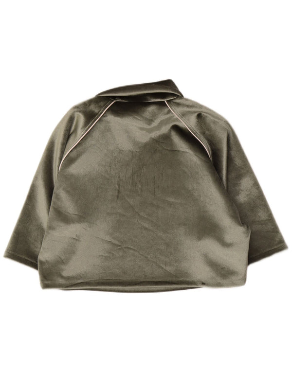 Adidas Damen-Oversize-Veloursoberteil mit 3/4-Ärmeln, Größe S, Grün, Polyester