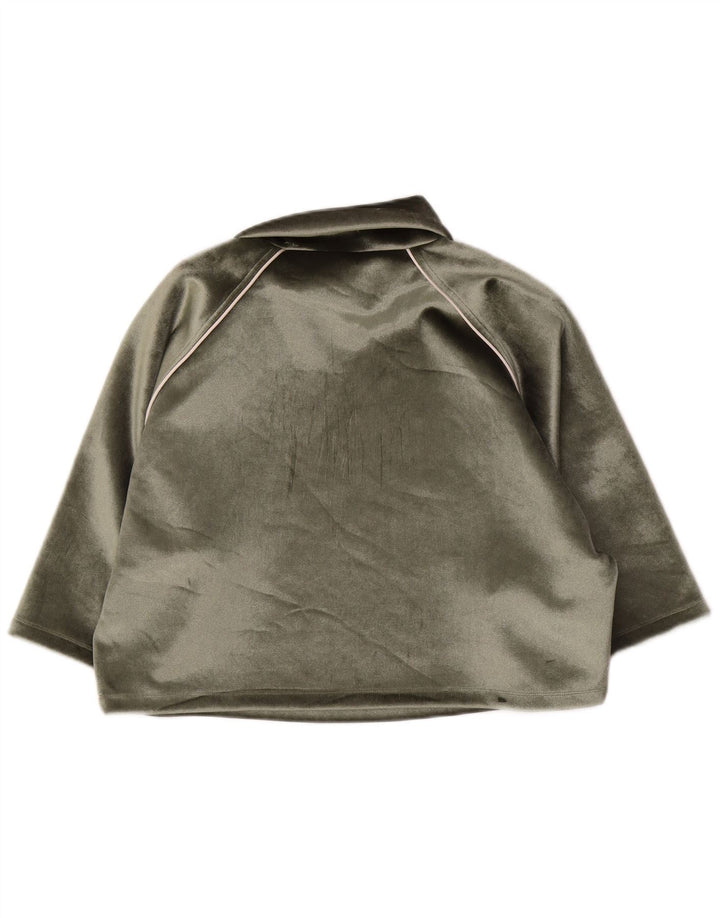 Adidas Damen-Oversize-Veloursoberteil mit 3/4-Ärmeln, Größe S, Grün, Polyester