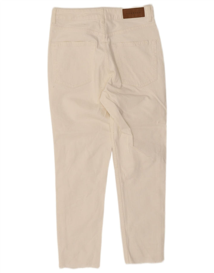 Topshop Damen Slim Jeans W28 L26 Weiß Polyester