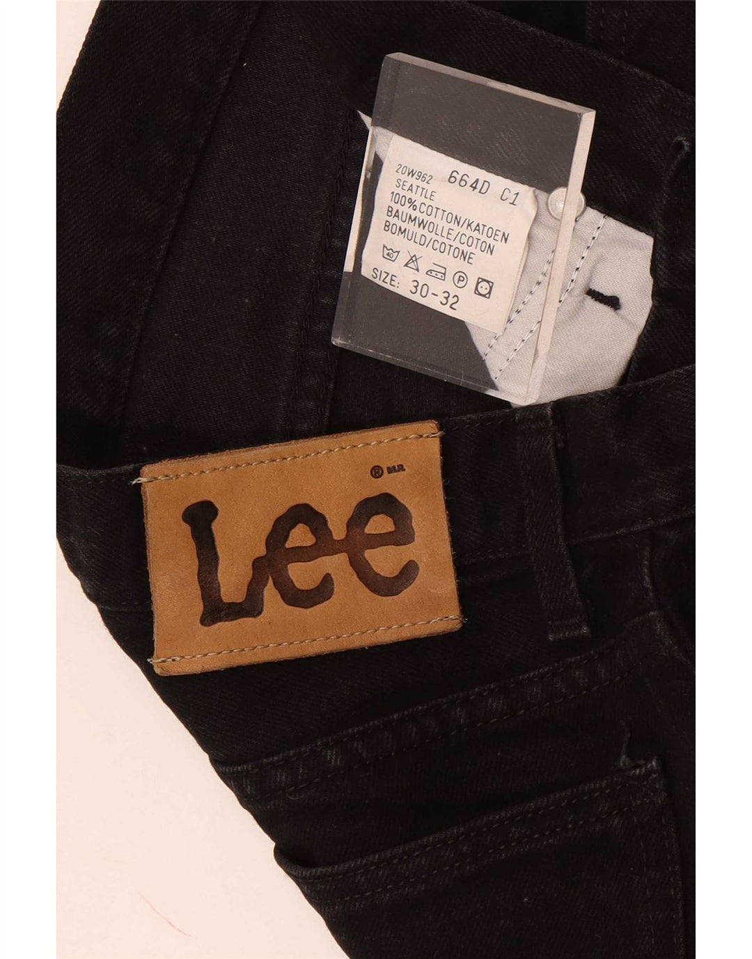 Lee Herren Straight Jeans W30 L32 Schwarze Baumwolle