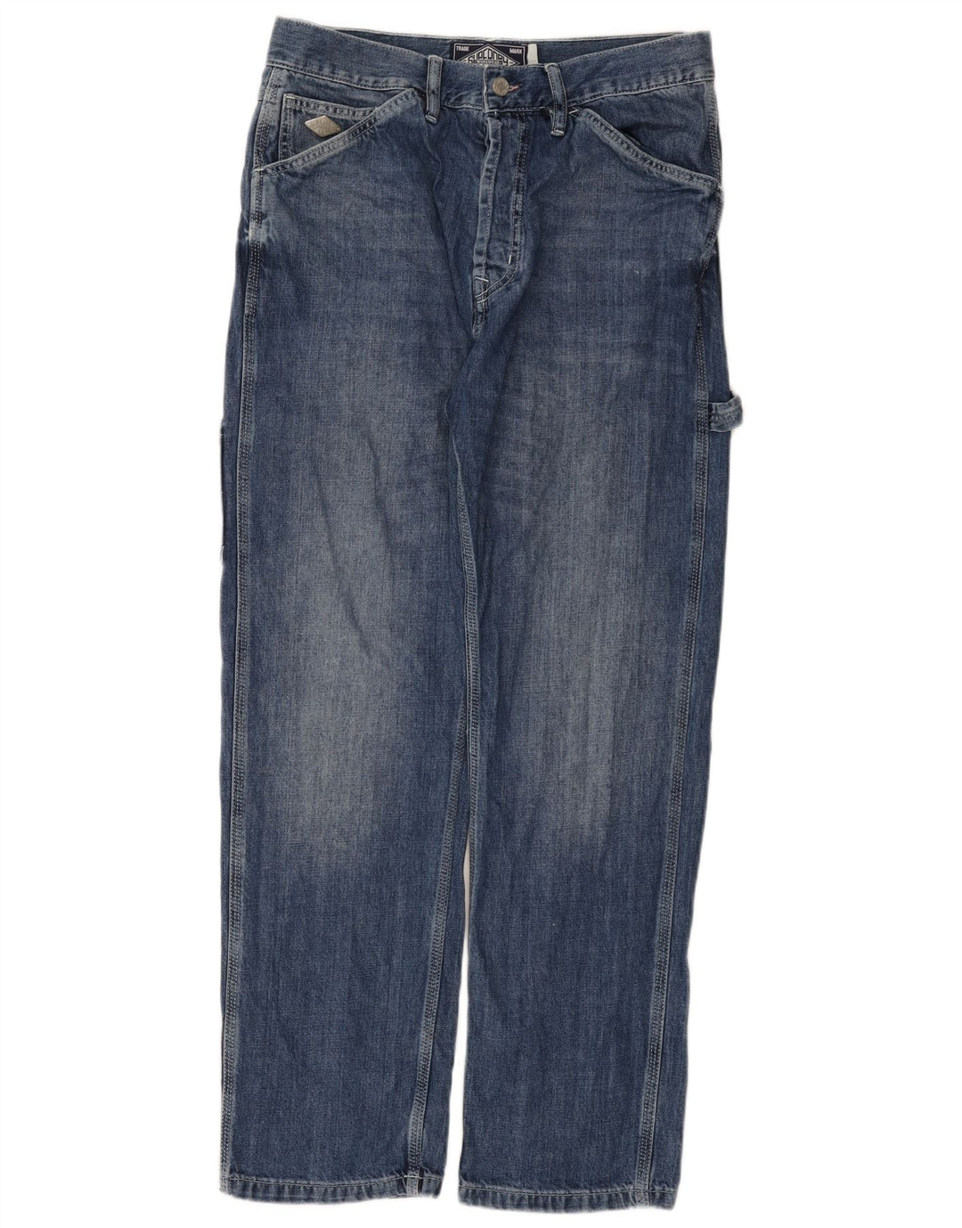 Superdry Herren Cargo Straight Jeans W31 L32 Blaue Baumwolle