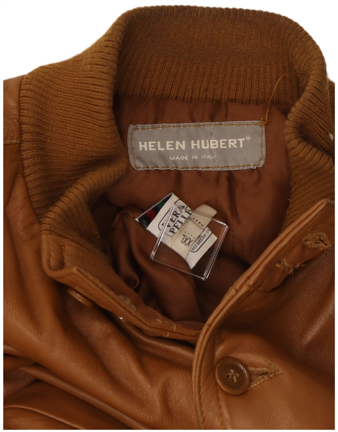 Helen Hubert Herren Lederjacke UK 44 2XL Braunes Leder