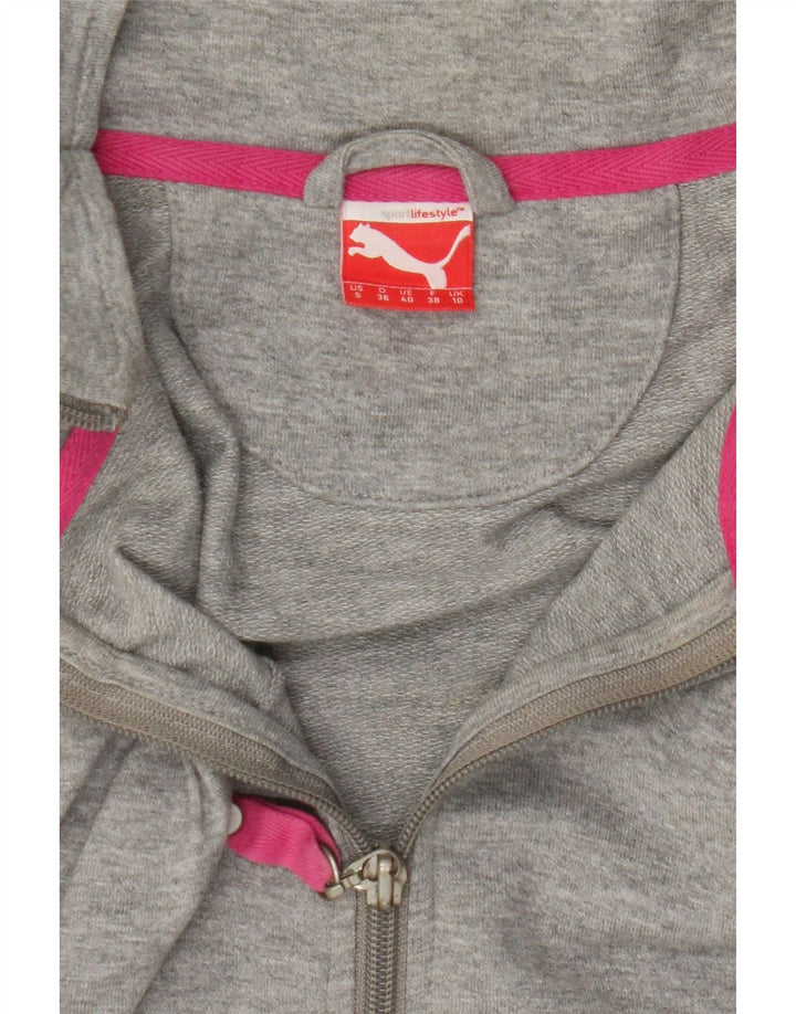 PUMA Womens Graphic Tracksuit Top Jacket UK 10 Small Grey Cotton Vintage Puma and Second-Hand Puma from Messina Hembry 
