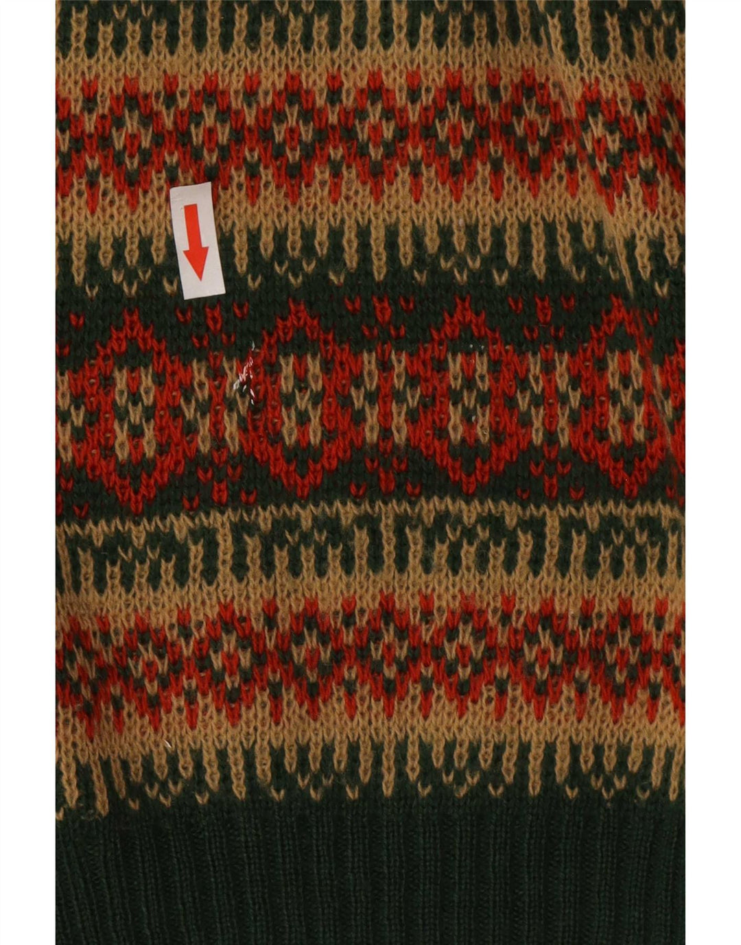 Vintage Herren V-Ausschnitt Pullover Pullover mittelgrün gestreift Wolle