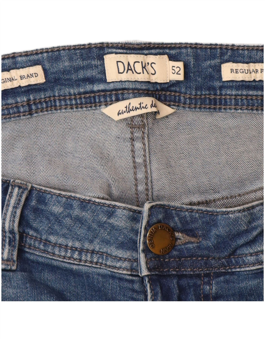 Dack's Herren-Jeans, reguläre Passform, gerade Passform, Größe 52, XL, W36, L33, Blau