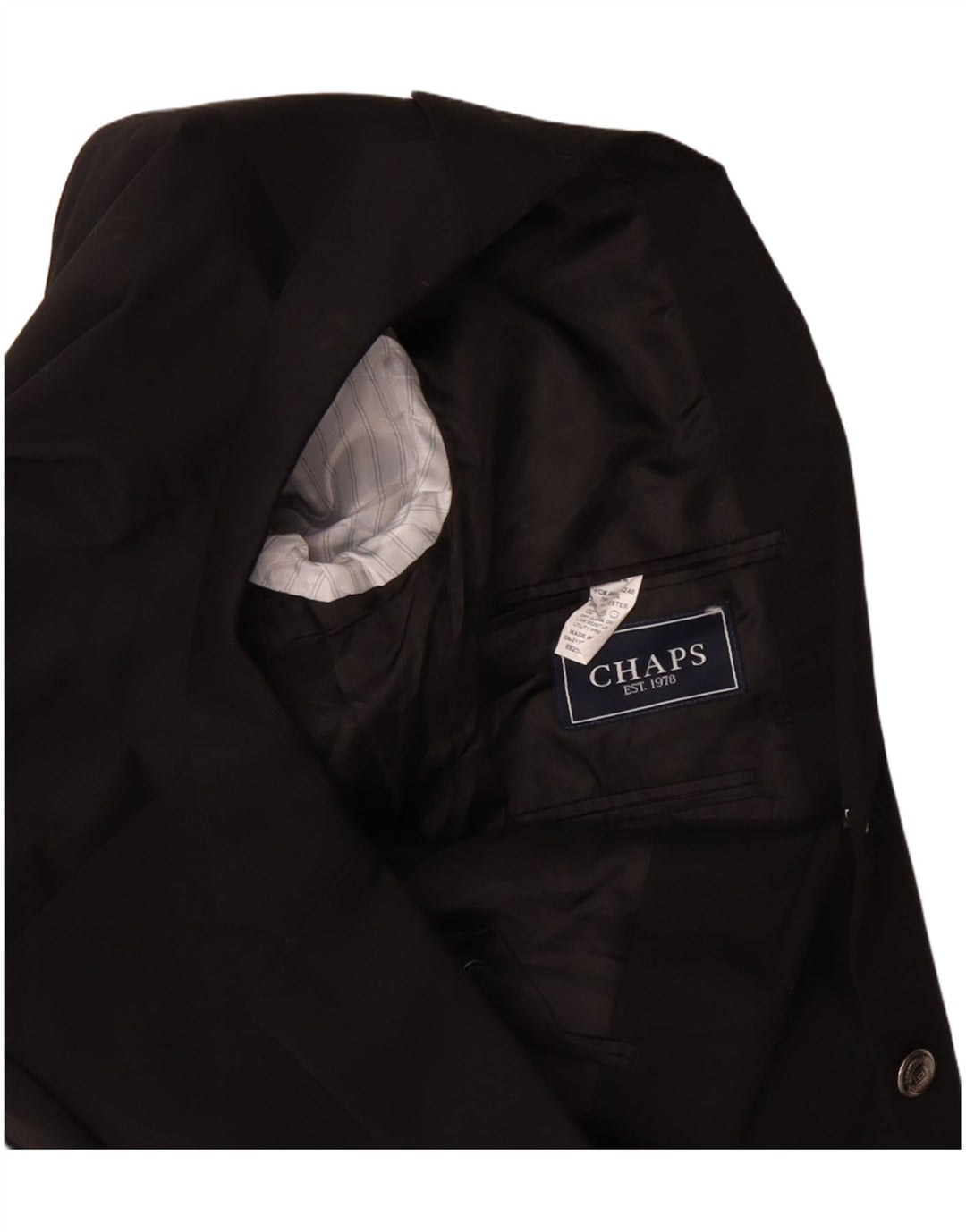 CHAPS Herren-Blazer mit 2 Knöpfen, UK 38, mittelschwarz