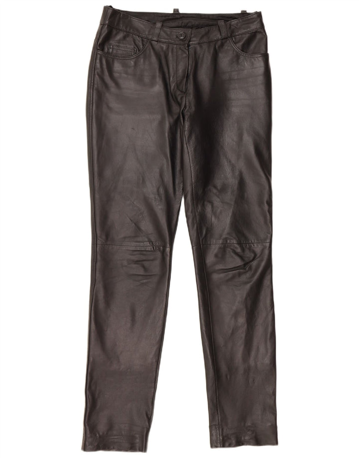 HEINE Damen Slim Lederhose UK 12 Medium W30 L31 Schwarzes Leder