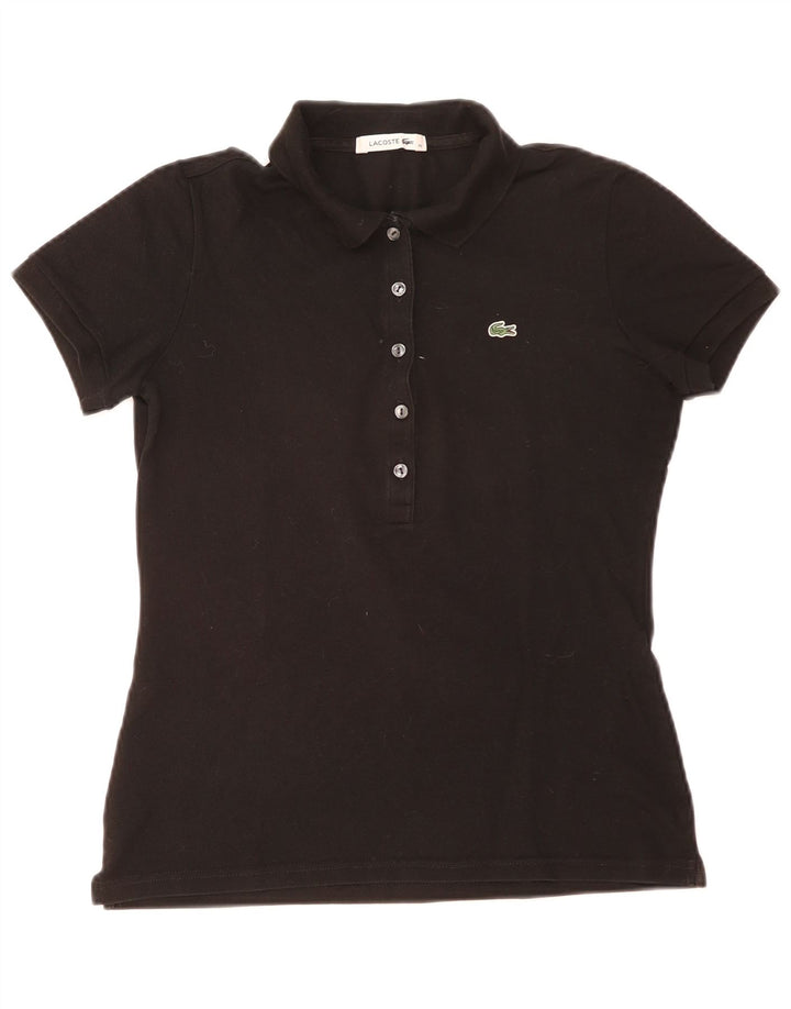 Lacoste Damen-Poloshirt, Größe 42, große schwarze Baumwolle