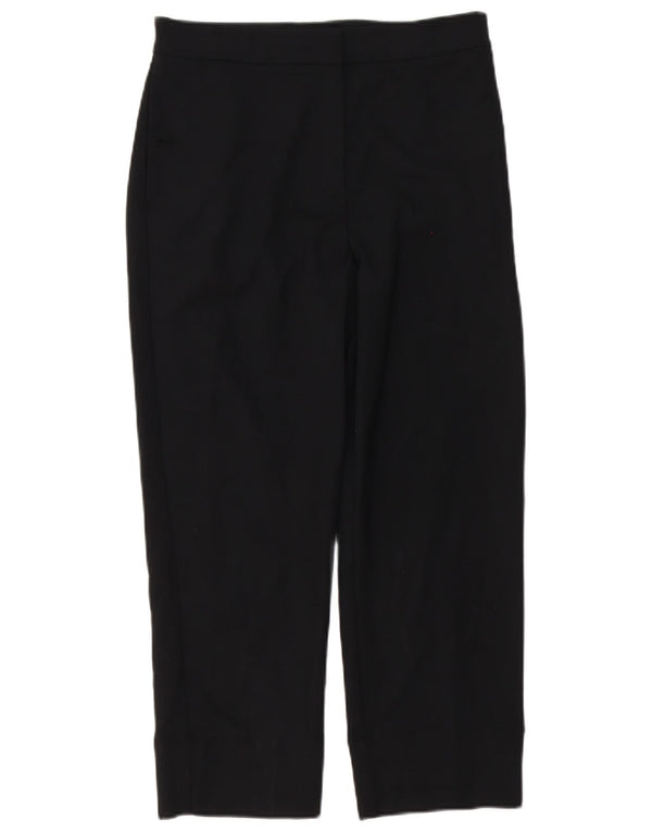 Marks & Spencer Damen Gerade geschnittene Hose UK 10 Small W28 L24 Schwarz