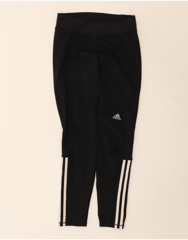 Adidas Damen Leggings UK 8/10 Small Schwarz Polyester