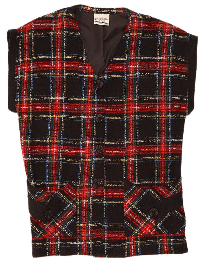 VINTAGE Damen-Blazer mit übergroßen 4 Knöpfen, Gr. 10, klein, rot kariert