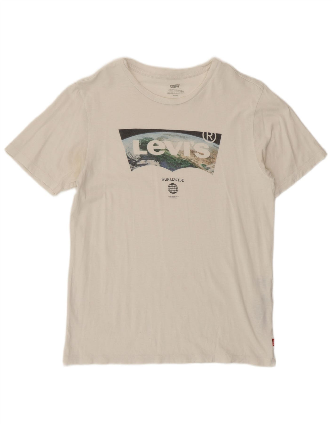 Levi's Herren-T-Shirt mit Grafik, Größe S, weiße Baumwolle