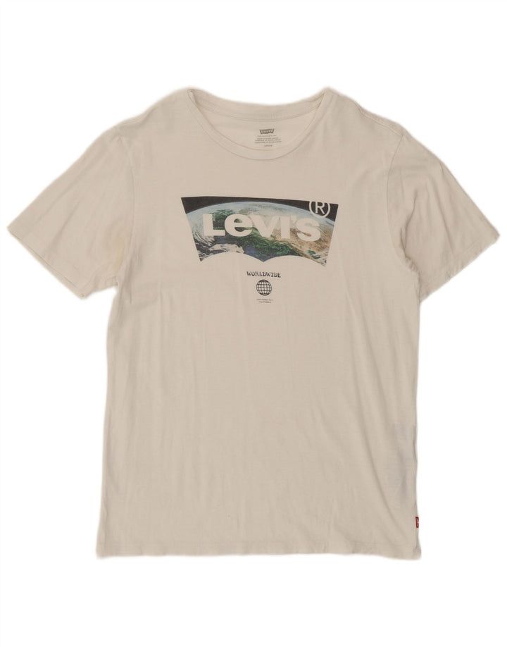 Levi's Herren-T-Shirt mit Grafik, Größe S, weiße Baumwolle