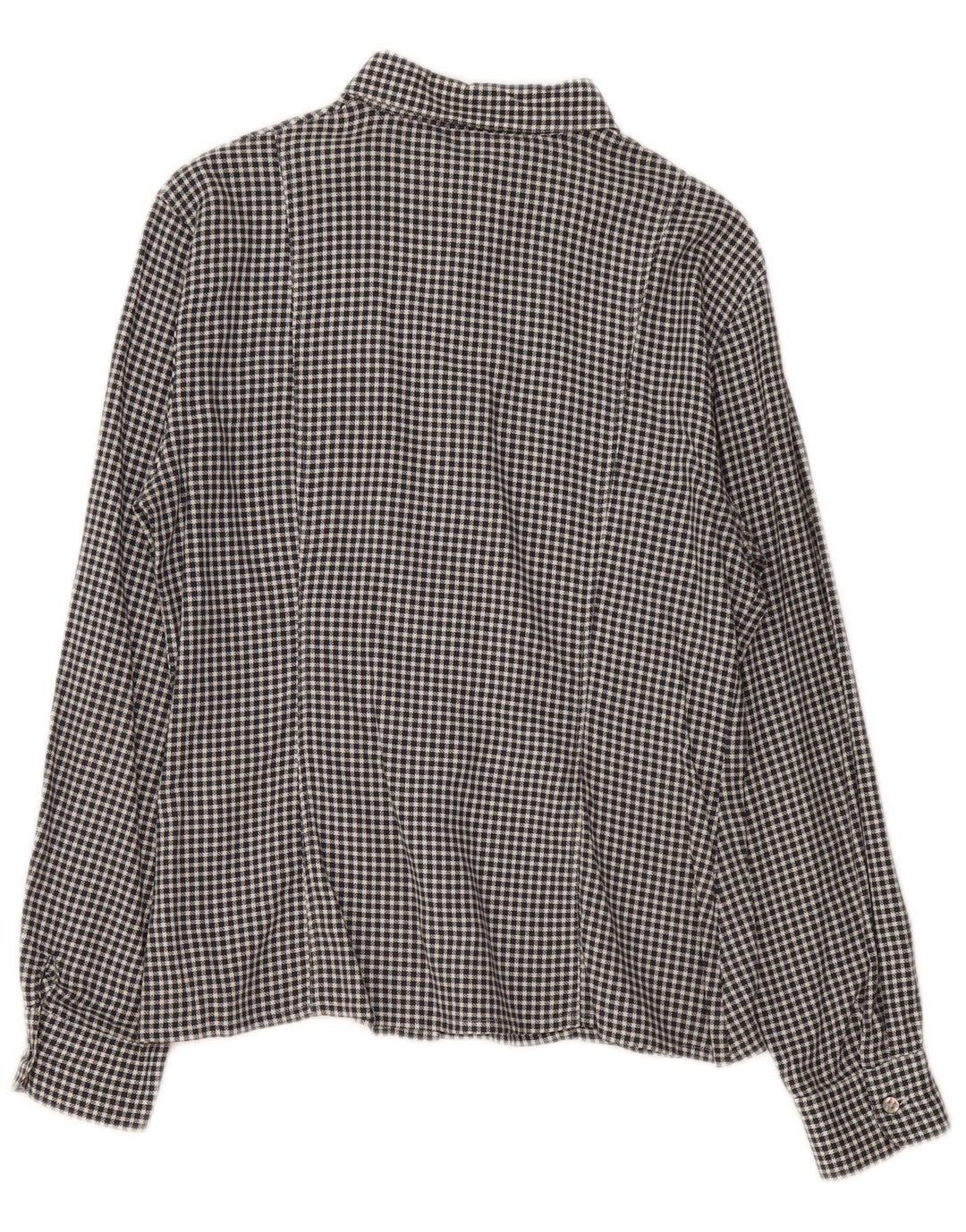 Vintage Damenhemd IT 46 Große schwarze Gingham-Baumwolle
