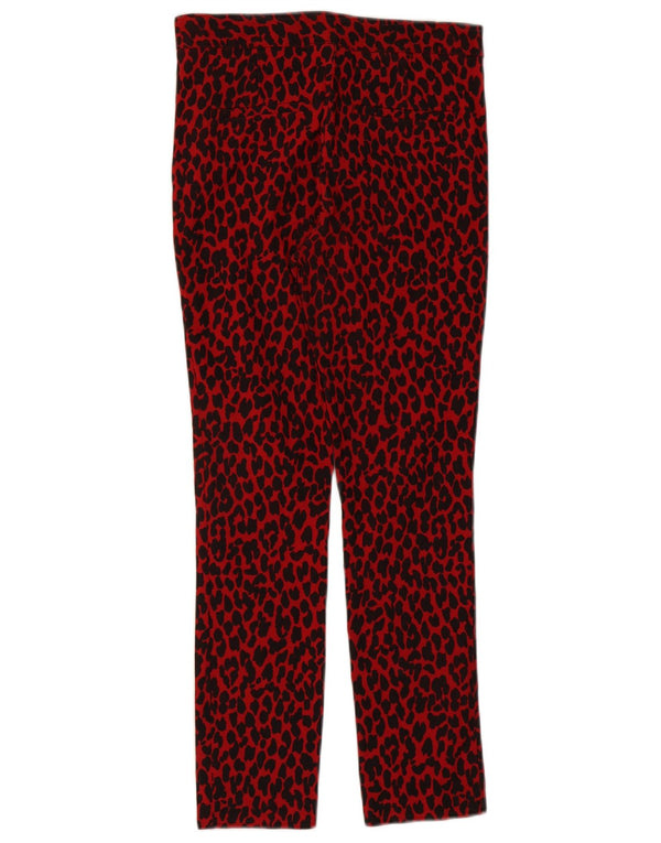 Schmale Freizeithose für Damen von Zara, Größe S, W26, L26, Viskose mit rotem Animal-Print