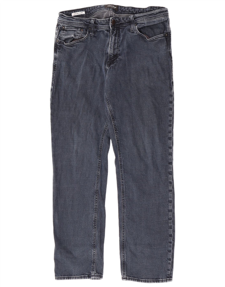 Jack & Jones Herren Clark Regular Straight Jeans W34 L29 Blaue Baumwolle