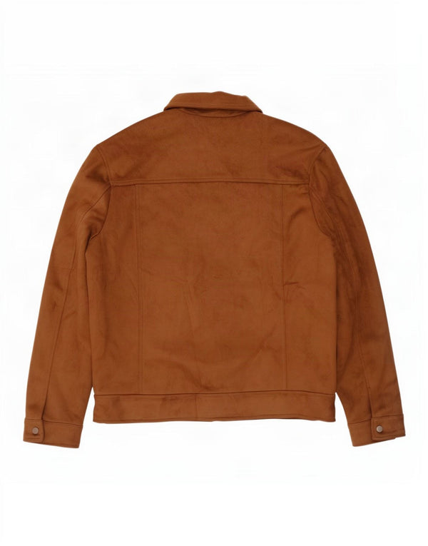 Zara Herren-Bomberjacke aus Wildlederimitat, UK 42, XL, Beige, Polyester
