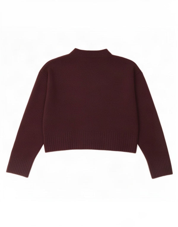 Zara Damen Crop Turtle Neck Pullover Pullover UK 14 Large Lila