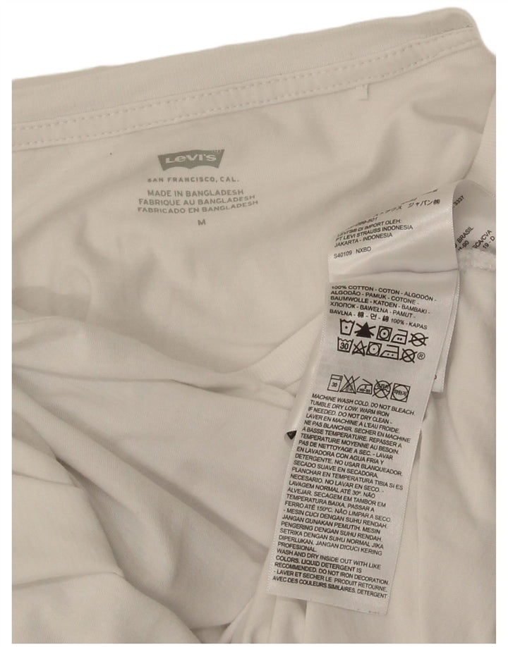 Levi's Damen-T-Shirt mit Grafik, UK 12, mittelweiße Baumwolle