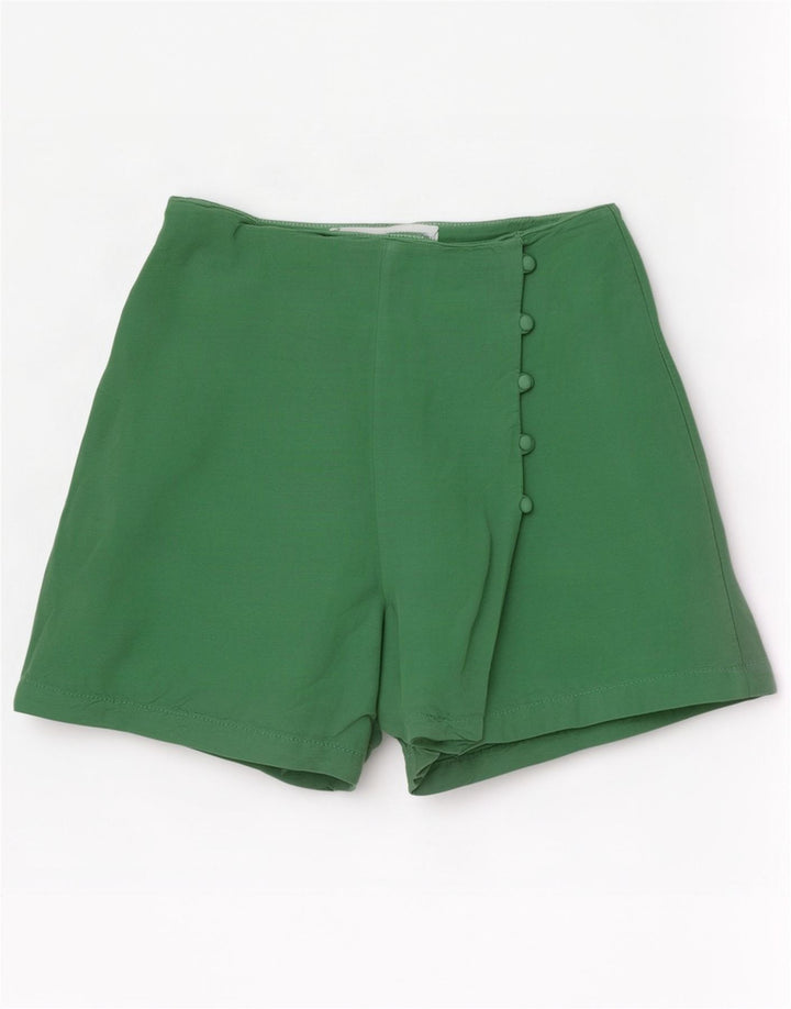 Zara Damen Casual Shorts Small W26 Grünes Leinen