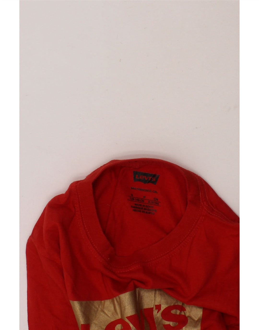 LEVI'S Girls Graphic Top Long Sleeve 8-9 Years Small Red Cotton Vintage Levi's and Second-Hand Levi's from Messina Hembry 