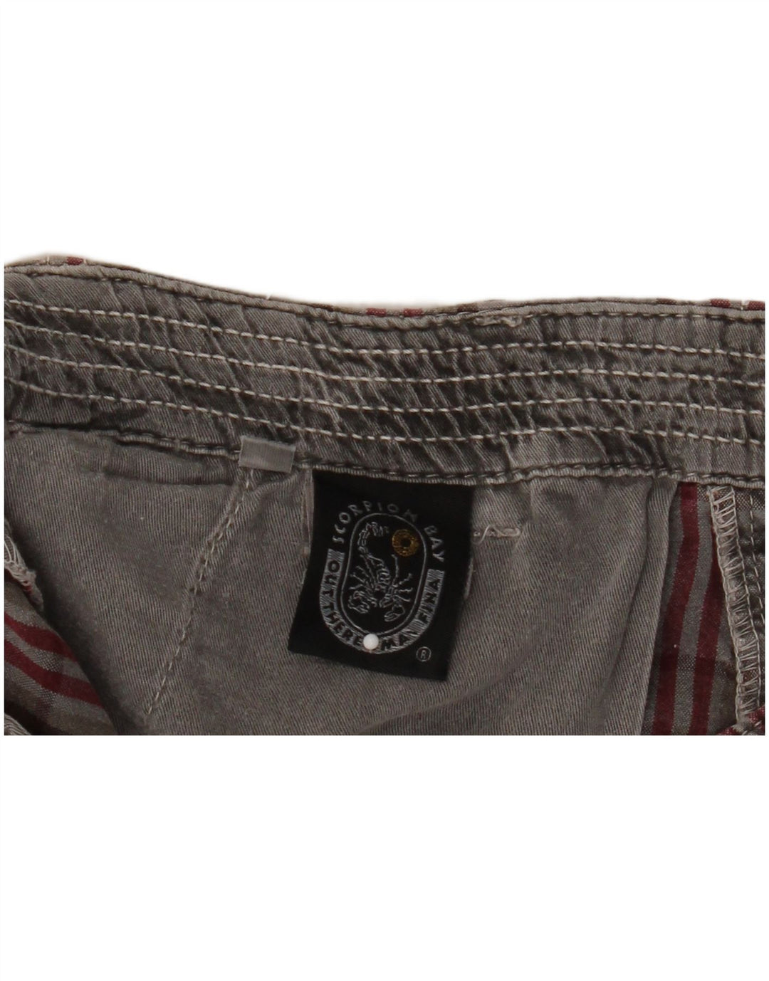 Scorpion Bay Herren-Cargoshorts W36, große grau karierte Baumwolle