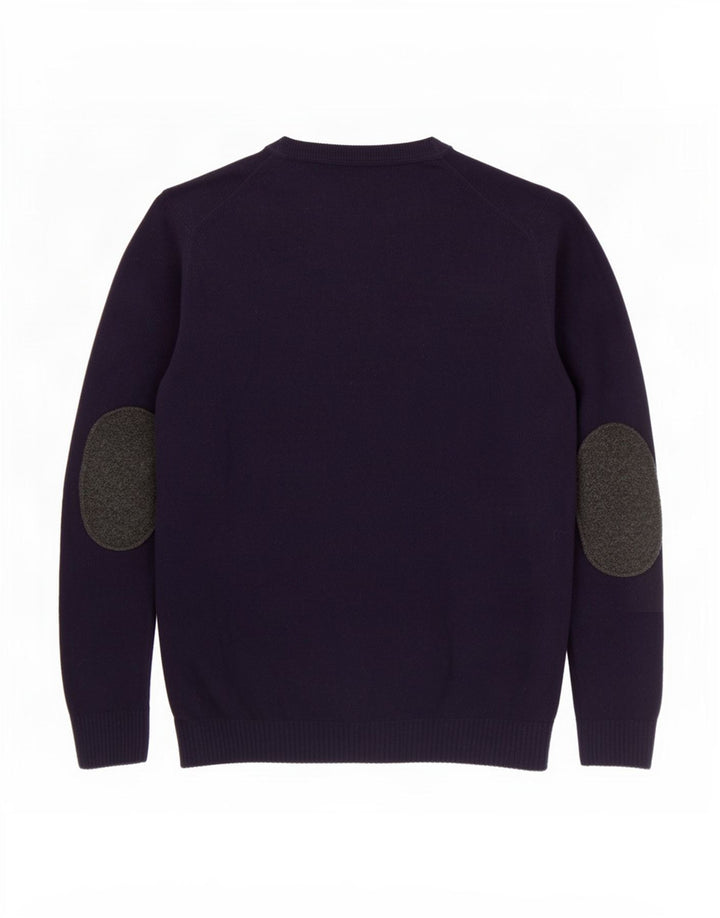 Fred Perry Herren-Pullover mit Rundhalsausschnitt, XL, lila Wolle