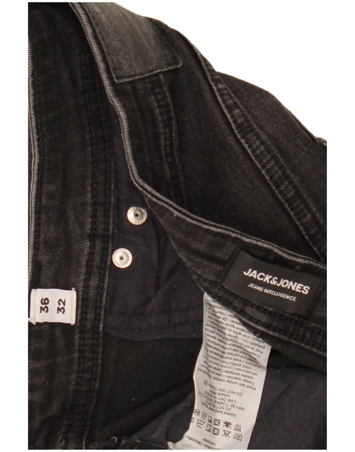 JACK & JONES Herren GLENN Slim Jeans W36 L32 Schwarze Baumwolle