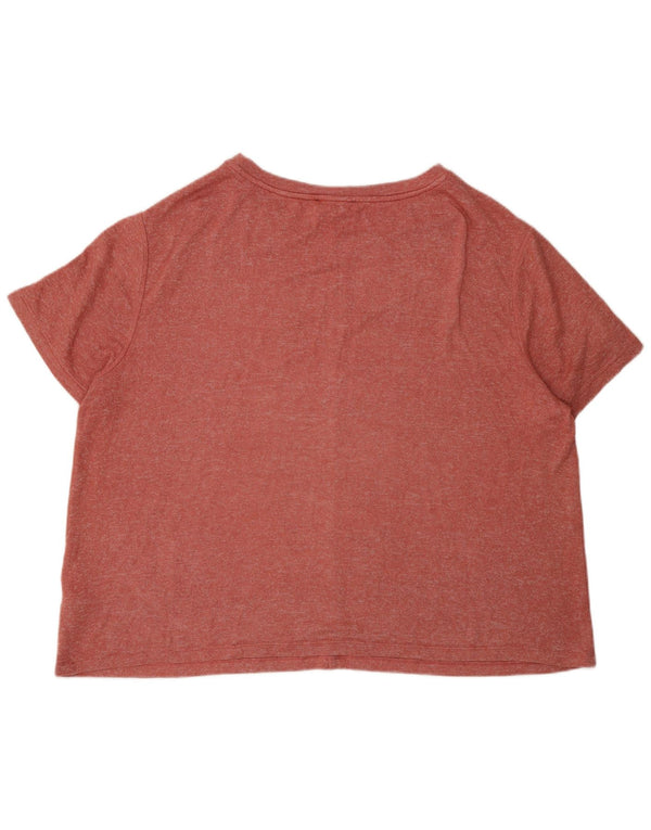 Marks & Spencer Damen Übergroßes T-Shirt Top UK 18 XL Rote Viskose