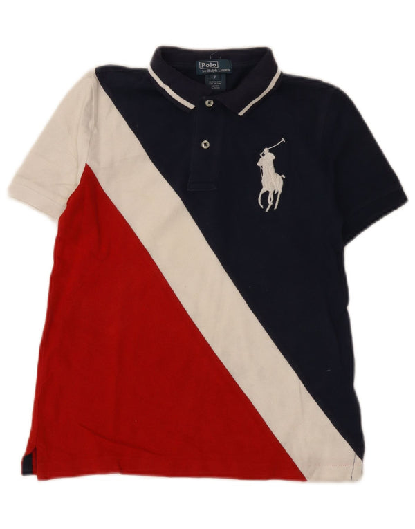 Polo Ralph Lauren Hemd für Jungen, 6–7 Jahre, Marineblau, Colourblock-Baumwolle