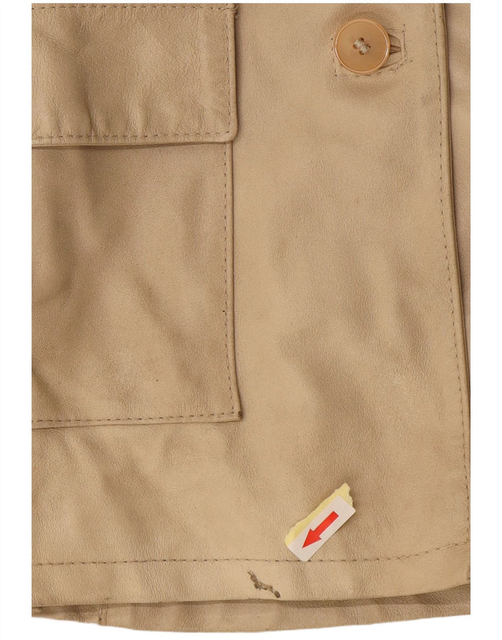 Viamaestra Damen Lederjacke UK 12 Medium Beige Leder