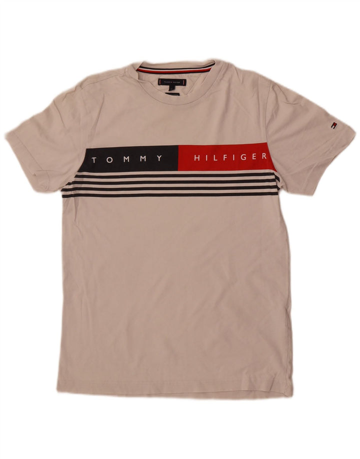 Tommy Hilfiger Herren-T-Shirt mit Grafik, mittelweiße Baumwolle