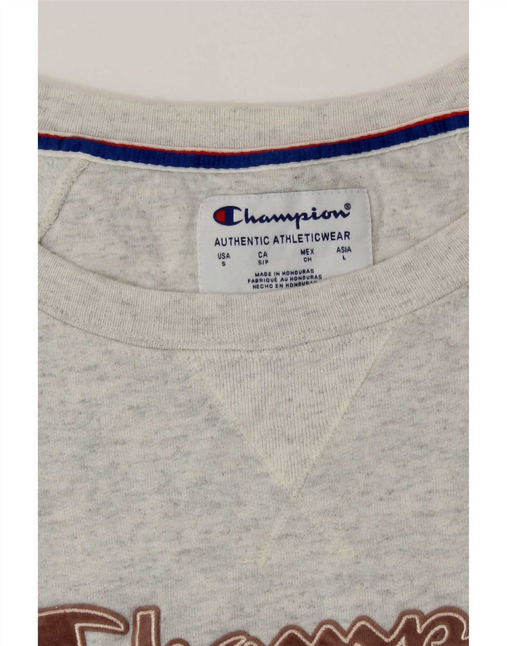 Champion Womens Graphic Oversized Sweatshirt Pullover UK 10 Small Grau