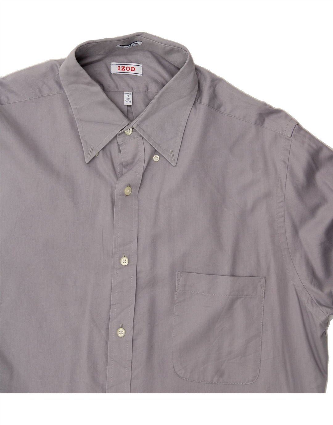 IZOD Mens Regular Fit Shirt Size 16 1/2 Large Grey Cotton Vintage Izod and Second-Hand Izod from Messina Hembry 