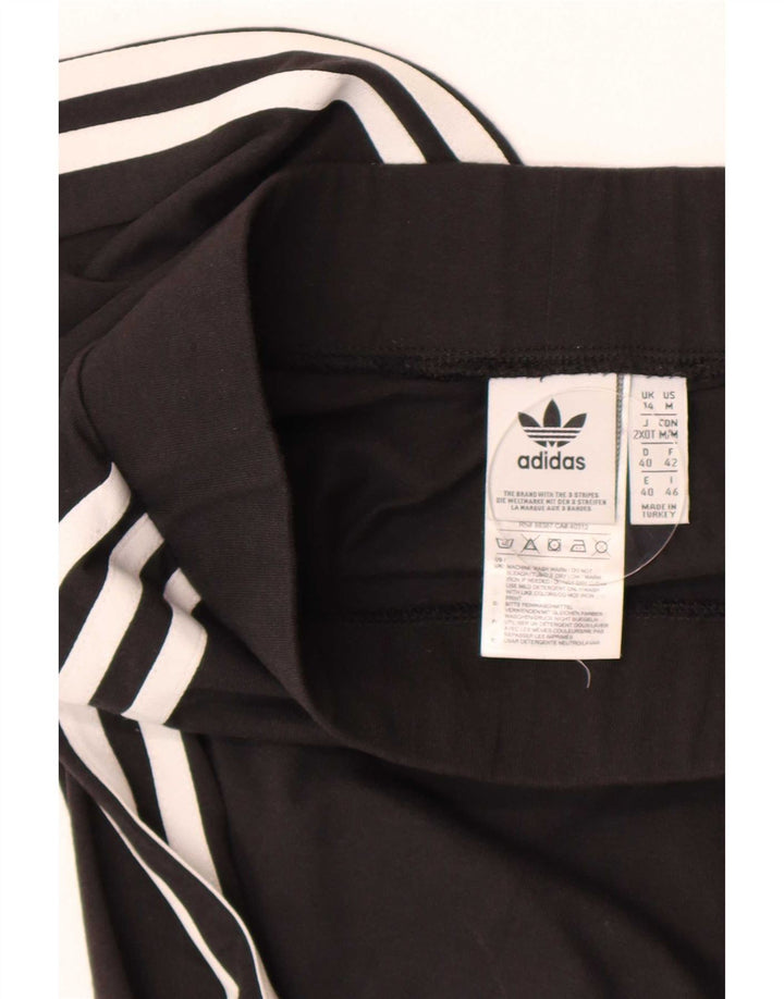 Adidas Damen Leggings UK 14 Große schwarze Baumwolle