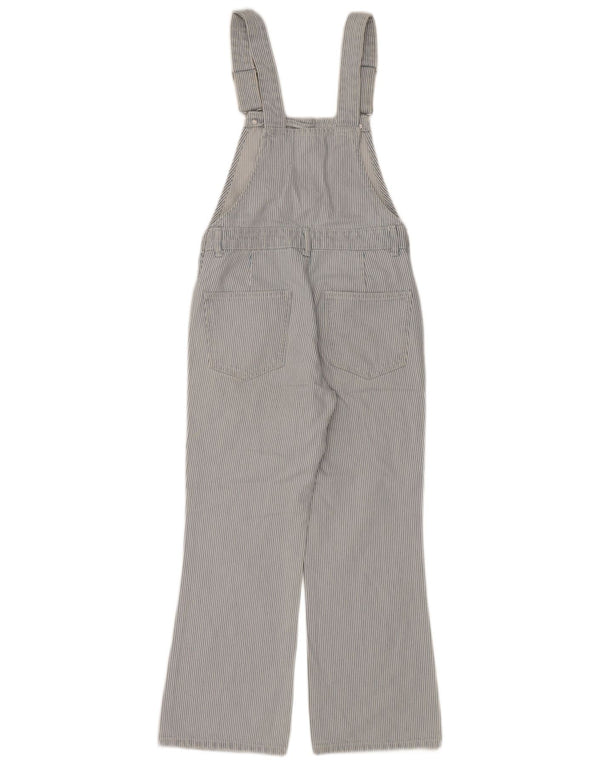 Zara Damen Latzhose XS W28 L26 Blaue Nadelstreifen-Baumwolle