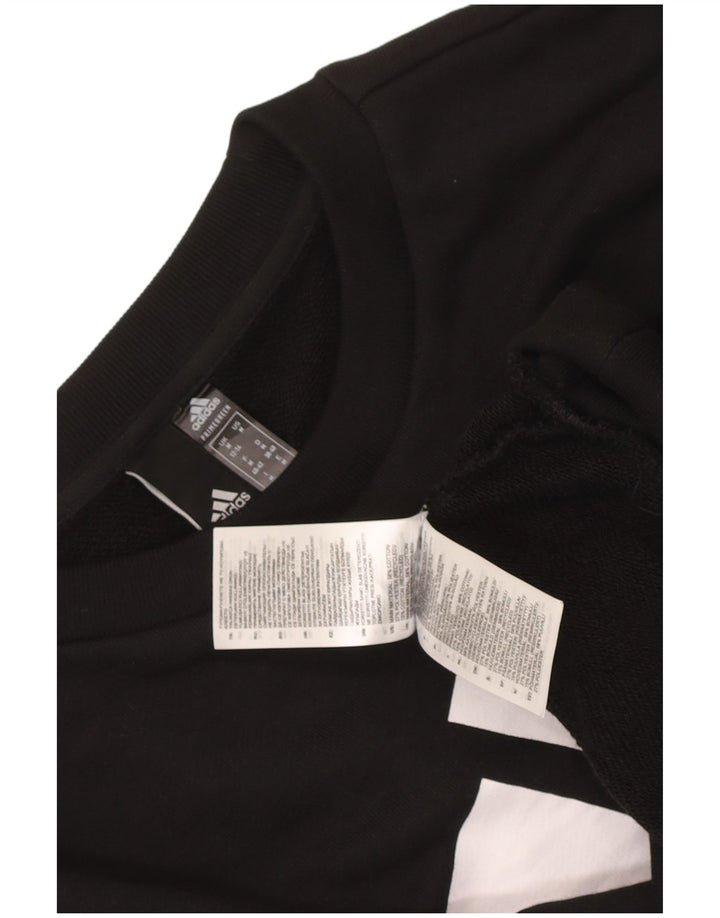 Adidas Damen Graphic Oversized Sweatshirt Pullover UK 12/14 Medium Schwarz
