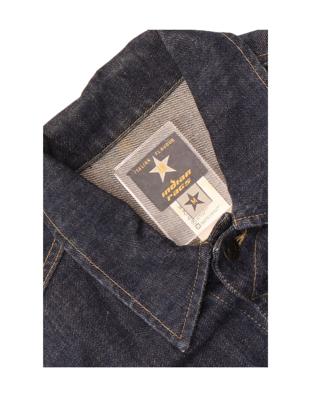 Indian Rags Herren-Jeansjacke, UK 38, mittelmarineblaue Baumwolle