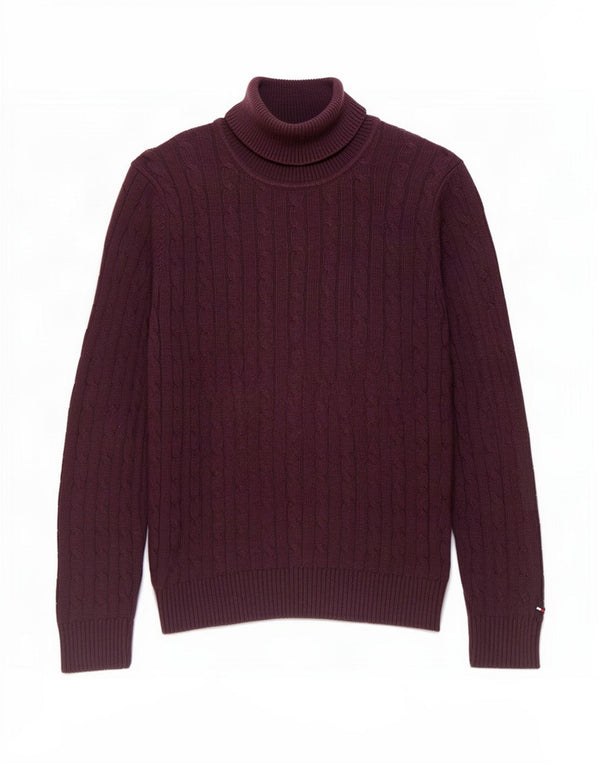 Tommy Hilfiger Herren Rollkragenpullover Pullover 2XL Lila Baumwolle