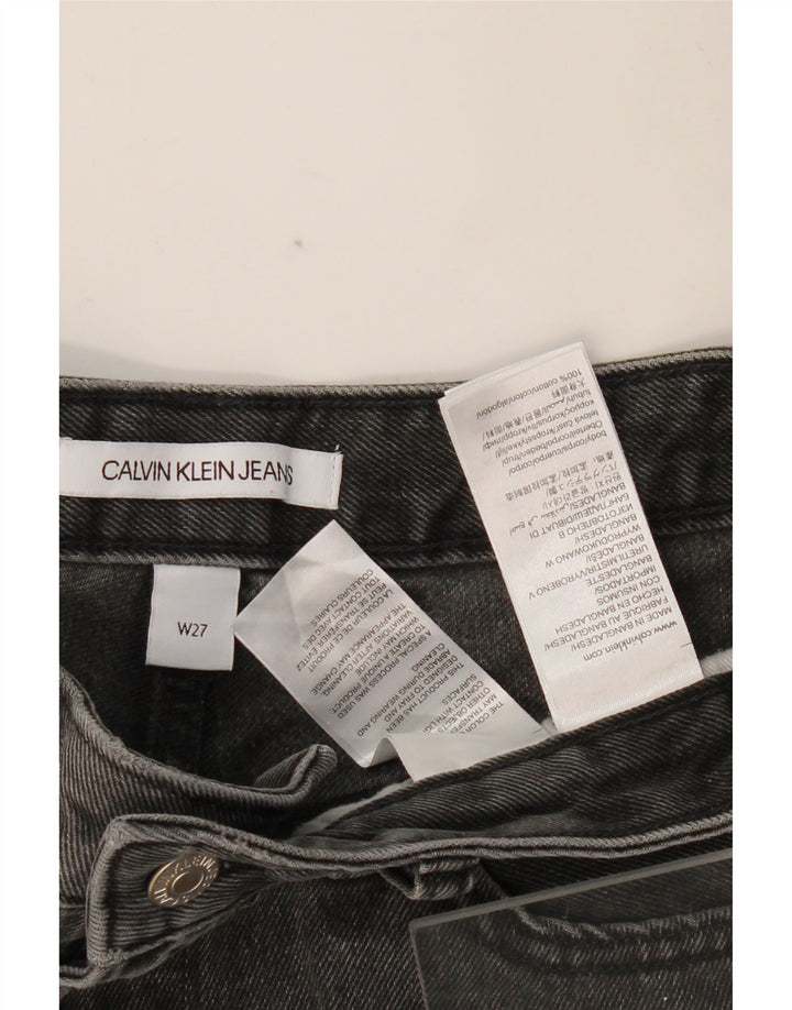 CALVIN KLEIN Damen Jeansshorts W27 Small Graue Baumwolle