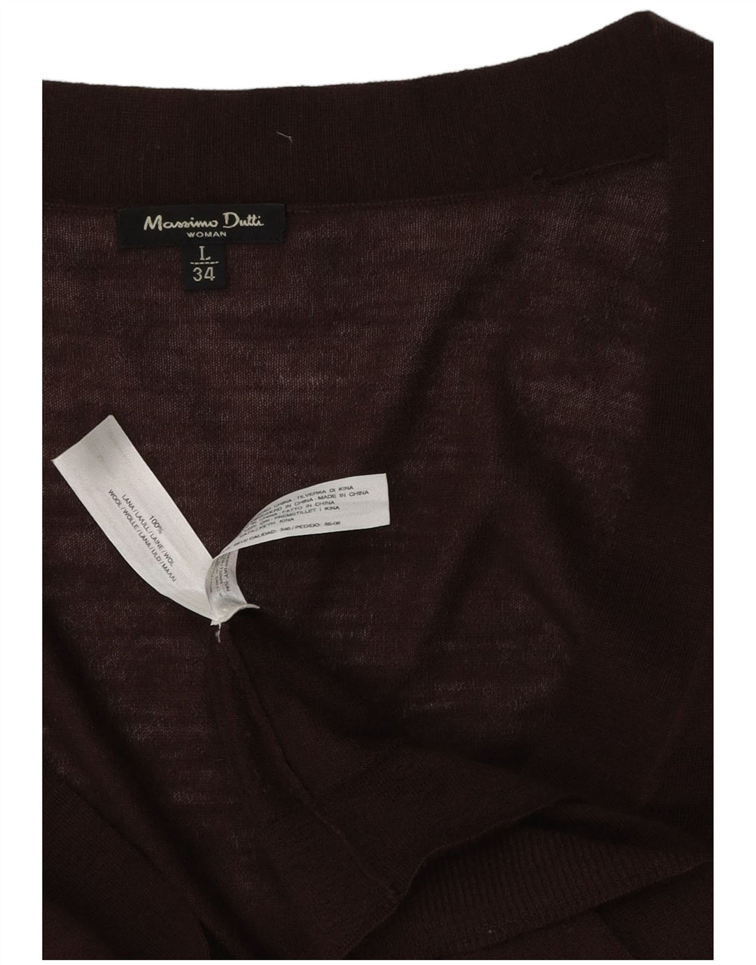 MASSIMO DUTTI Damen Strickjacke UK 14 Große braune Wolle