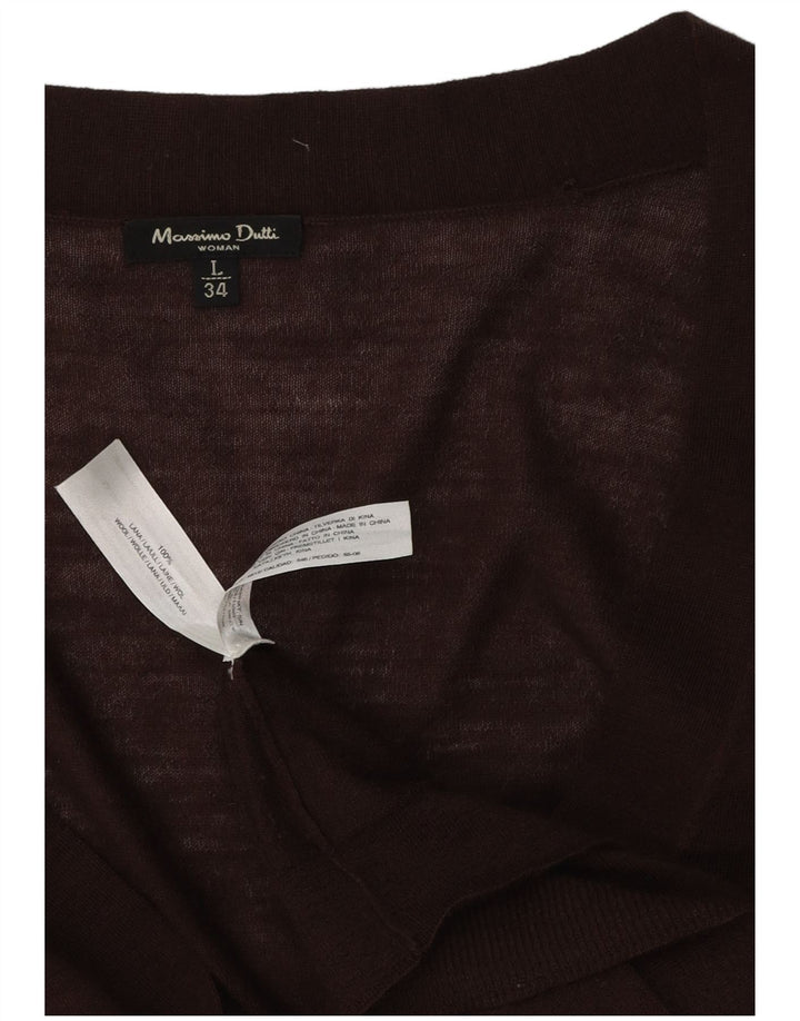 MASSIMO DUTTI Damen Strickjacke UK 14 Große braune Wolle