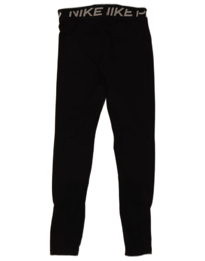 Nike Damen Dri Fit Graphic Leggings UK 14 Large Schwarz Polyester