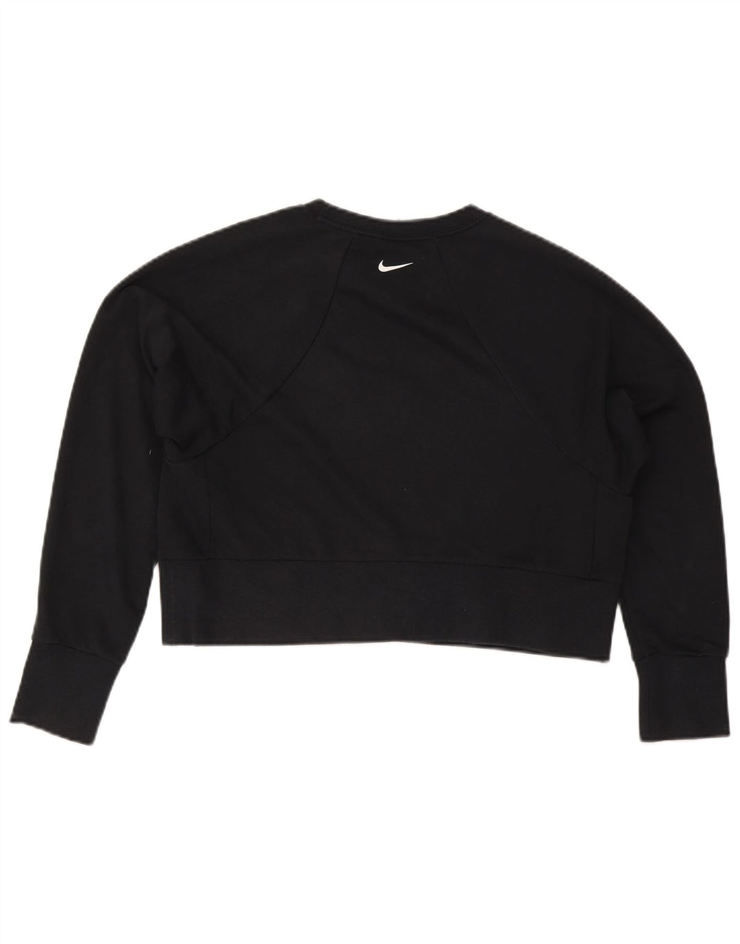 Nike Womens Crop Graphic Oversized Sweatshirt Pullover UK 10 Small Schwarz