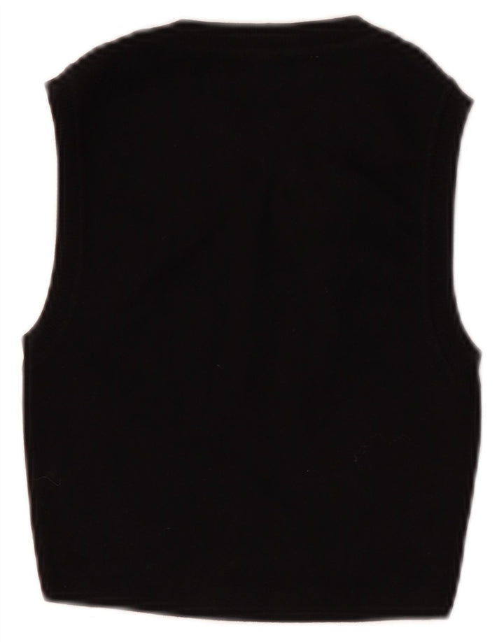 Zara Damen Crop Vest Top UK 8 Small Schwarze Viskose