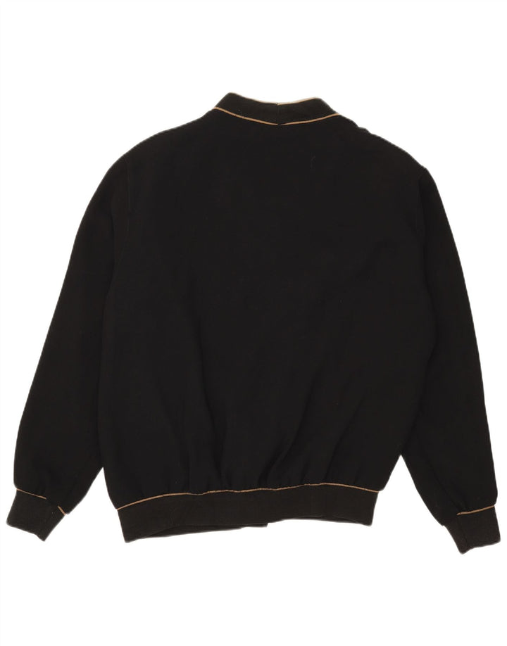 Jacques Lorant Herren-Cardigan-Pullover UK 38 Mittelschwarzer Farbblock