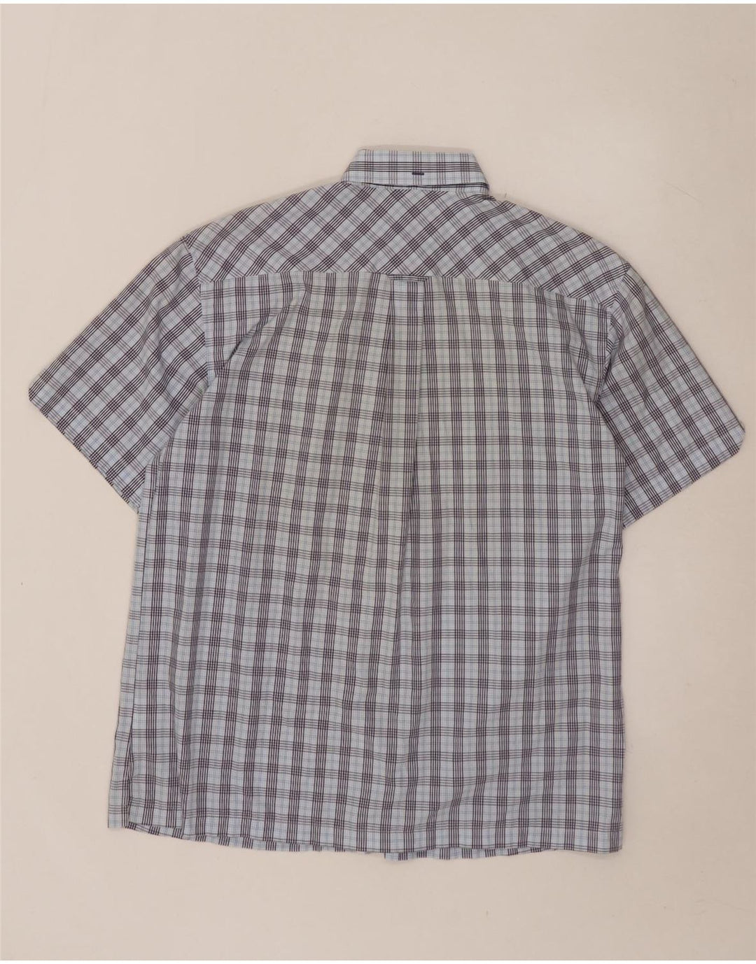 BEN SHERMAN Herren-Kurzarmhemd, groß, blau kariert