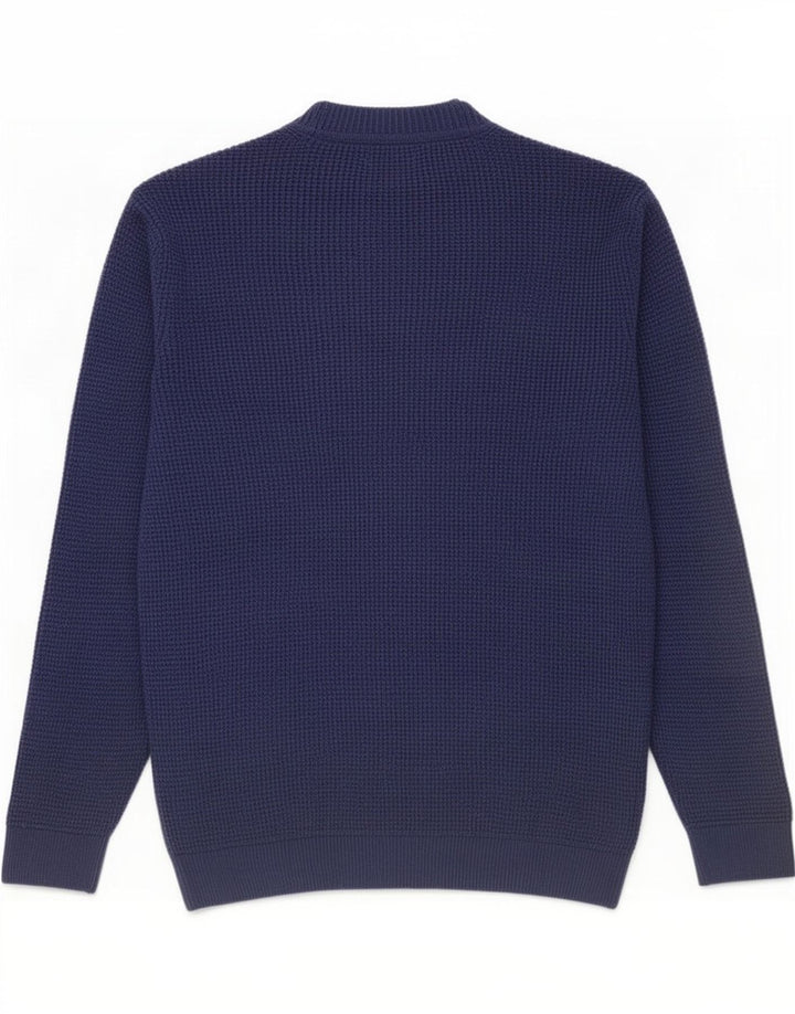 Zara Herren-Pullover mit Rollkragen, groß, marineblau, Polyester