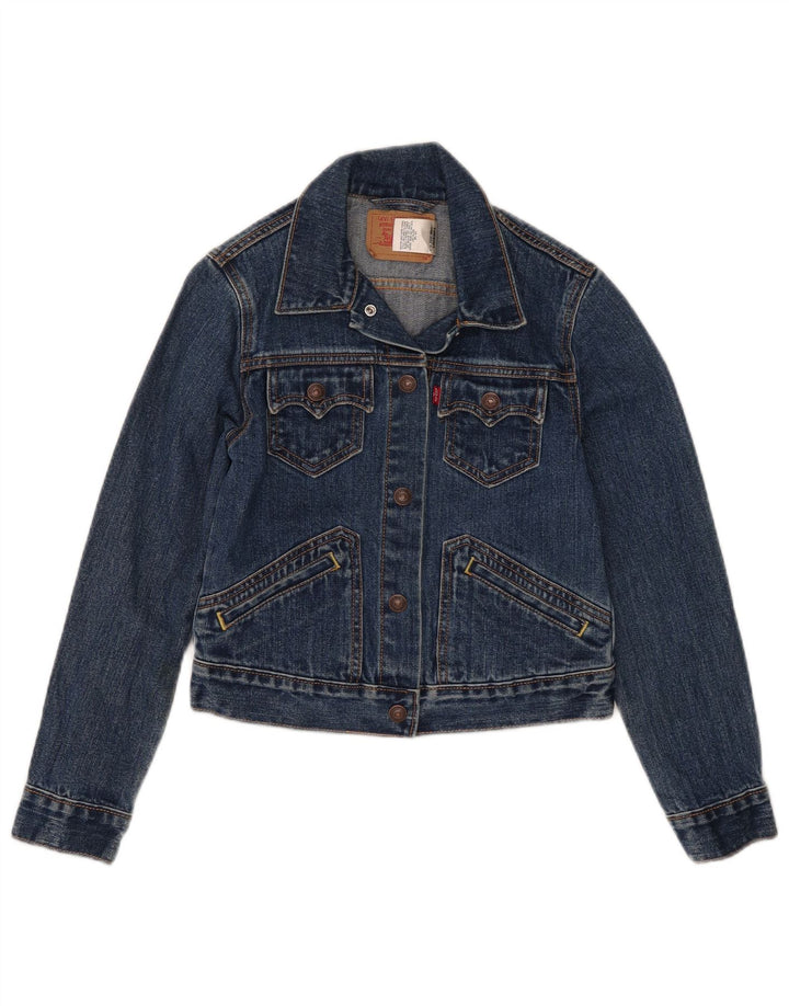 Levi's Jeansjacke für Mädchen, 7–8 Jahre, groß, blaue Baumwolle